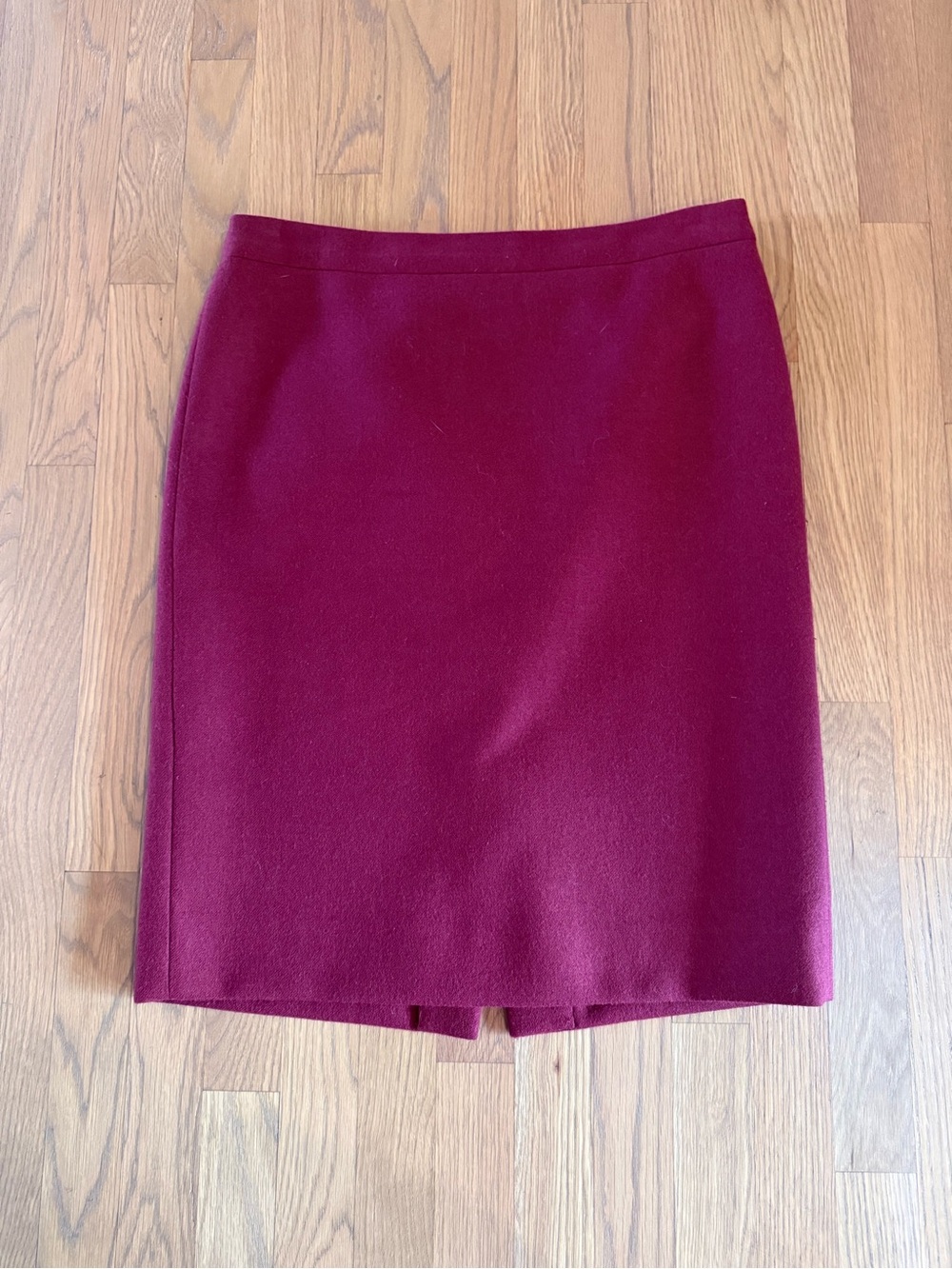 Womens Burgundy Pencil Skirt Wool